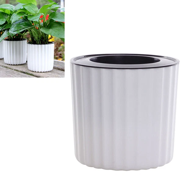 Geli Vaso Per Piante Rotondo In Plastica PP – Classico, Con Fori Di Drenaggio, Colori Terracotta/marrone/bianco, Varie Misure