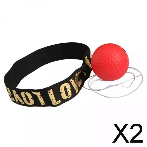 2X Balle De Boxe Bandeau Mma Équipement De Boxe Punch Practice Agility Red Ball