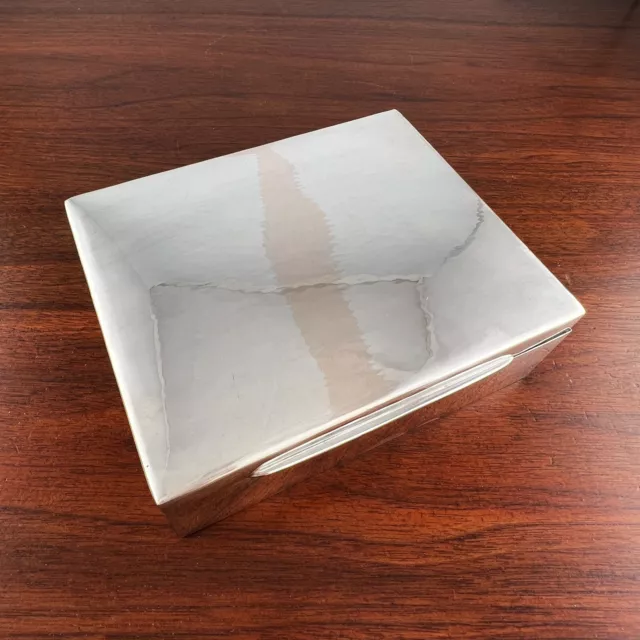 Large German? 800 Silver Cigarette Box Elegant Hand Hammered 20Thc No Monogram