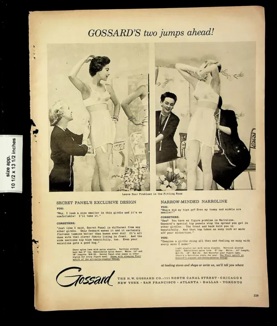 1951 GOSSARD GOSSAR-DEB Bra Pantie Girdle woman photo vintage print Ad ...