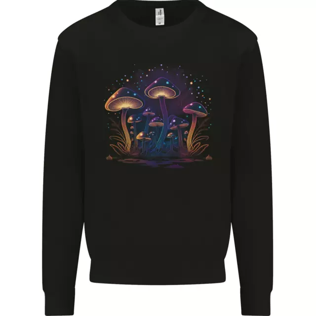 A Trippy Magic Mushroom Forest LSD Mens Sweatshirt Jumper