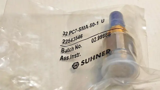 SUHNER adapter APC7 to SMA male pn. 32PC7 SMA-50-1 UE