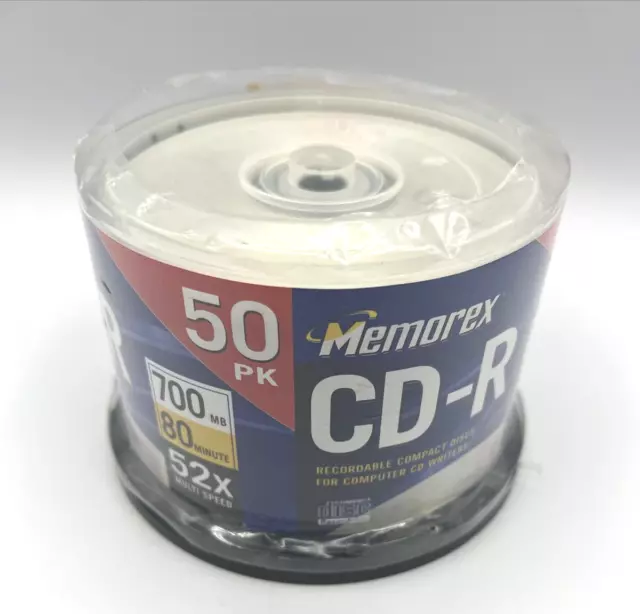 MEMOREX Music CDR 50 Pack Spindle 52X 700MB 80min Blank CD New Sealed