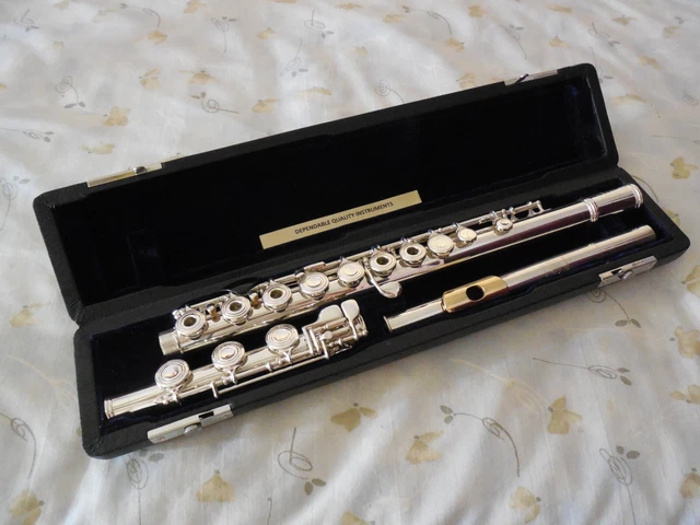 GEMEINHARDT KG SPECIAL Solid Silver Open Hole B Ft Gold Springs
