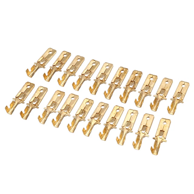 20 ud. 1/4" pernos latón conector de cable terminal no aislado L9T1T1