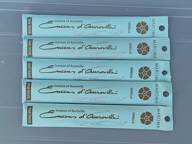 Encens  D' Auroville MAROMA / 10 Incense Sticks Vanilla Lemon huile essentielle