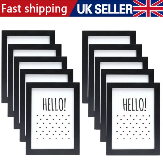 Pack of 10/20 Photo Frame 6x4 Black Picture Frames Wall Mount Certificate Frames