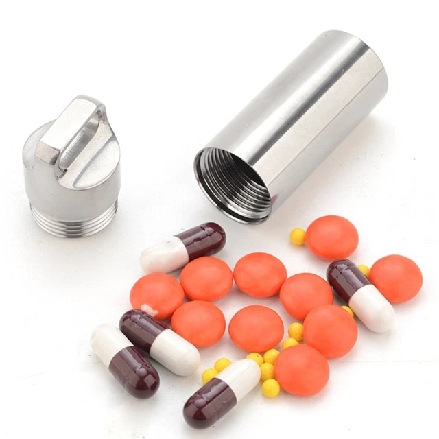 Llavero de botella de medicina impermeable de aleación de titanio para acampar a la venta