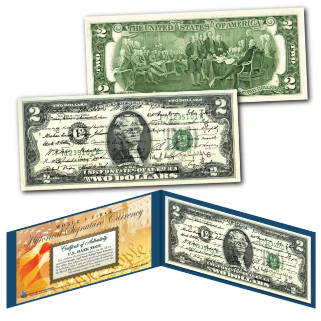 ALL 46 US PRESIDENT SIGNATURES 2022 Genuine Legal Tender $2 Bill - World's First