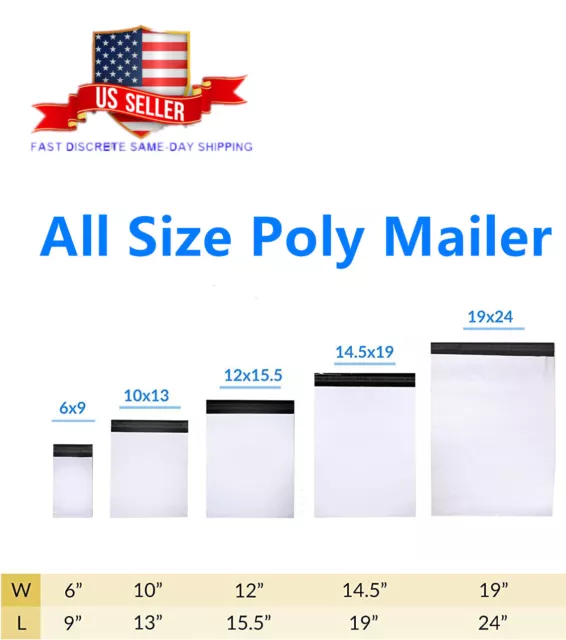 Poly Mailers Sealing Shipping Bag  9X6 9x12 10x13 7.5x10.5 12x16 14.5x19 19x24