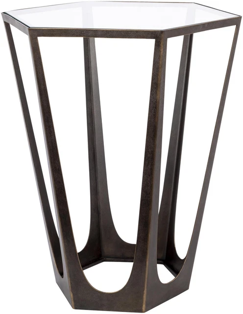 Surya Vortex Modern Glass And Metal Side Table VTX-001