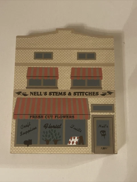 Cat’s Meow Nell's Stems & Stitches Fresh Cut Flowers Quilts 1990 Shelf Sitter