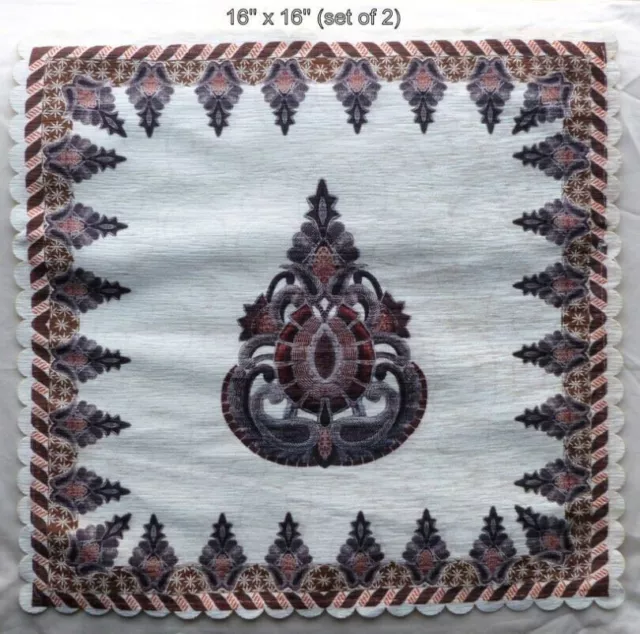 (Juego de 2) fundas de almohada de 16.0 x 16.0 in, diseño étnico indio,...