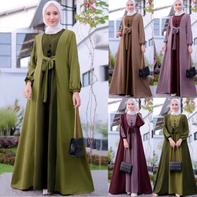 Ladies Muslim Dress Gown Maxi Dress Kaftan Islamic Caftan Robe Loose Casual ’