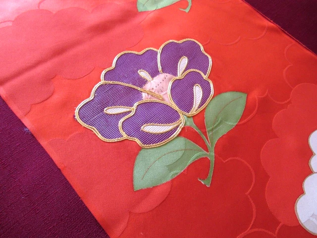 40"x14" Luxurious Artist Furisode Kimono Fabric Made in Japan 100% Silk D18