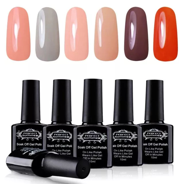 Perfect Summer 6 Pack 10 ML Soak Off UV LED Gel Nail Polish Manicure Glossy