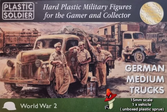 Plastic Soldier Company 15mm WWII German Medium Truck 1 x Sprue Unboxed