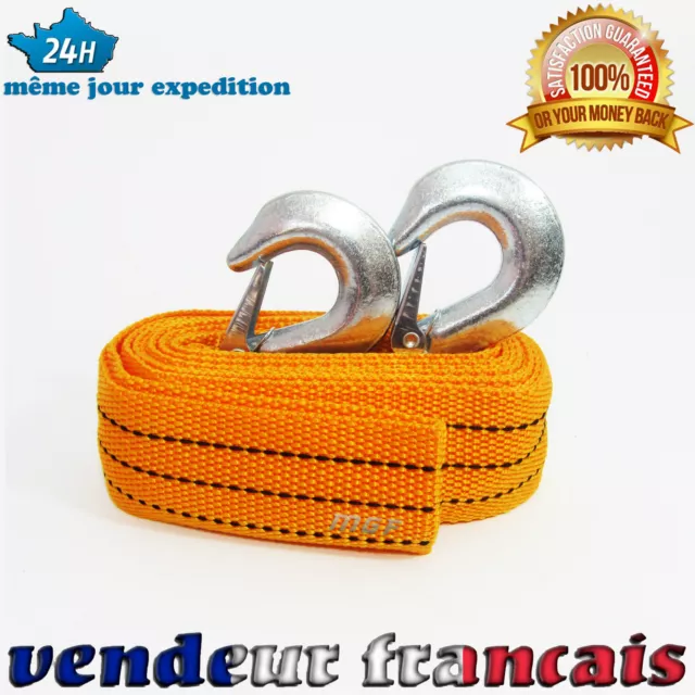Neuf Corde Cable Jaune Sangle De Remorquage Traction 2 Tonnes 2000 Kg