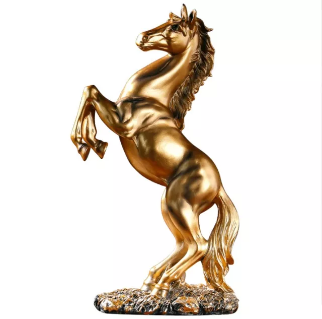 Stehendes Pferd Skulptur Hengst Tischdeko auf Sockel Büro Pferdestatue Bronze