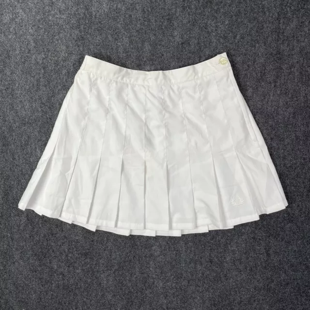 Fred Perry Vintage White Tennis Plaid Embroidered Logo Skirt US Size 6 UK 10 NWT