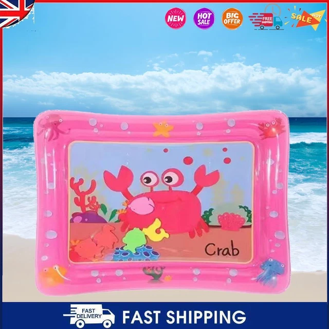 #C Animal Water Mat PVC Baby Water Play Mat Double Edge for Activity (Crab)