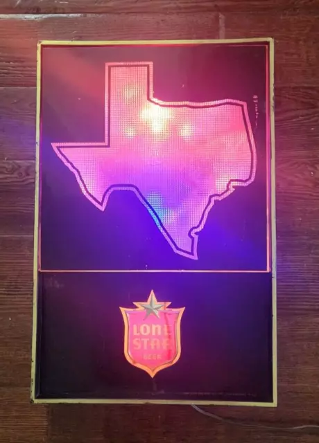 VINTAGE 1970'S LONE STAR BEER Lighted Sign with Texas State Outline ...