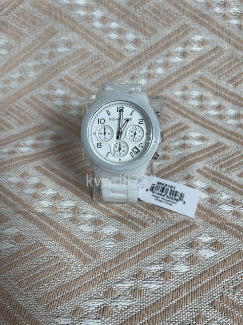 MICHAEL KORS MK5161 Runway Ceramic White 38mm Case Chronograph Women s Watch 118.00 PicClick