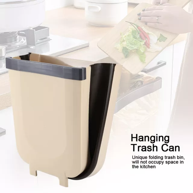 Wall Mounted Folding Waste Bin Kitchen Cabinet Door Hanging Trash Garbage KF 2