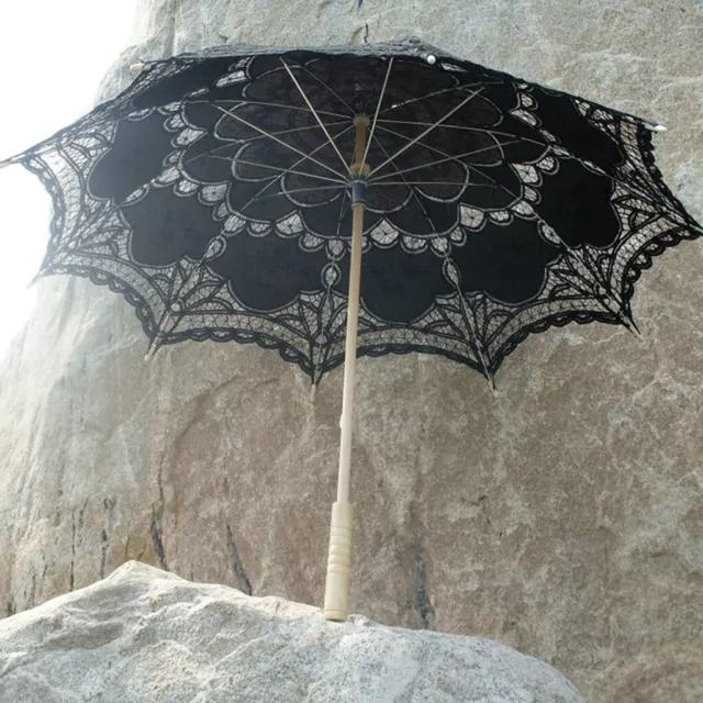 Lace Embroidered Wedding Umbrella Party Bridal Sun Parasol Theater