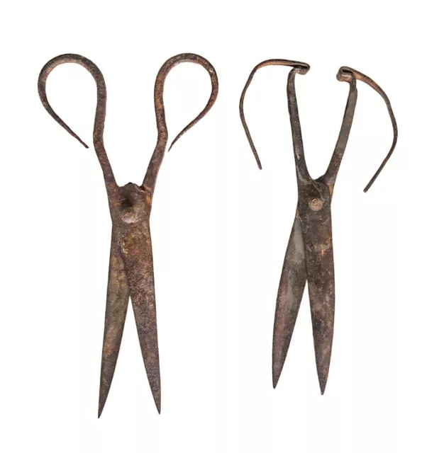 19th Century  Middle Eastern Antique: A Pair of Hand Forged Rustic Iron Scissors