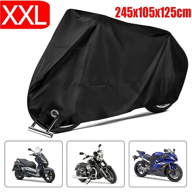 Waterproof Motorcycle Cover With Lock Holes & Reflector Strips - Heavy Duty All-Weather Bike Cover With Storage Bag