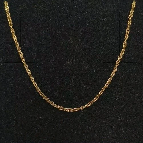Chaîne En Or Jaune 18K Poinçon Tête D'aigle - Avec Boule Mobile Perles - Occasion Parfait état