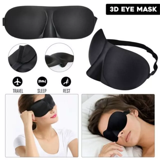 Máscara de ojos para dormir de viaje 3D suave espuma viscoelástica cubierta de sombra acolchada para dormir con los ojos vendados