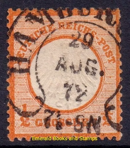 EBS German Empire 1872 ½ Groschen - kleiner Brustschild Michel 3 Used cv $84 (u5