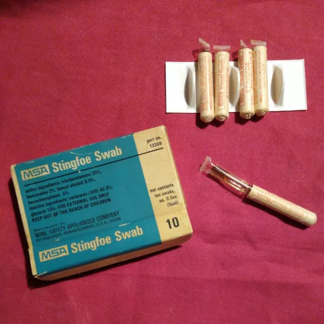 Mine Safety Appliances Co. Pittsburgh,PA Stingfoe Swab Pkg. 5 Intact Swabs