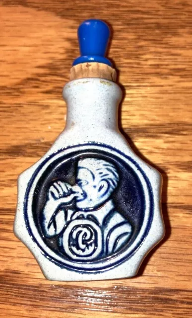 German Pottery Snuff Vintage Bottle Poschl-Schmalzler Landshut Bay Empty