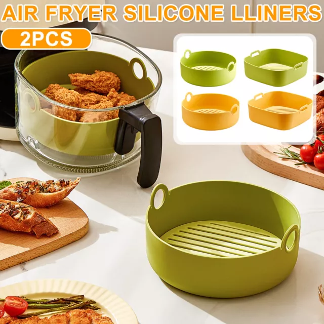 Kitchen Tool Silicone Pot Air Fryer Basket Mat Oven Easy Cleaning Reusable  Liner