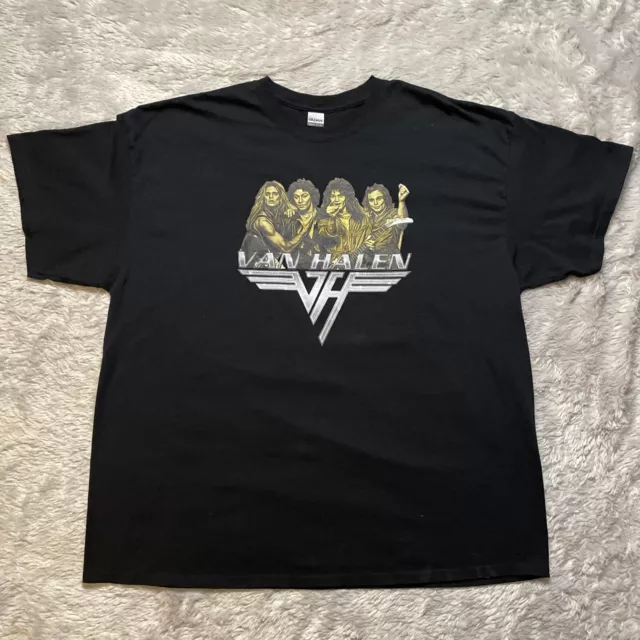 Van Halen Shirt Adult 2XL Black Short Sleeve Heavy Cotton Band Rock Music XXL