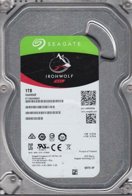 Seagate IronWolf 8 To, Disque dur interne NAS HDD - CMR 3,5 pouces SATA 6 Gbit/s 7 200 tr/min