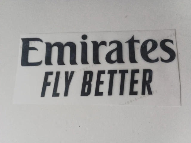 Flocage Officiel - Sponsor, Emirates Fly Better, Noir