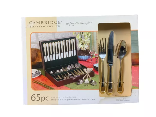 Cambridge Silversmiths Ltd Unforgettable Style 65Pc 24kt Gold Electroplated