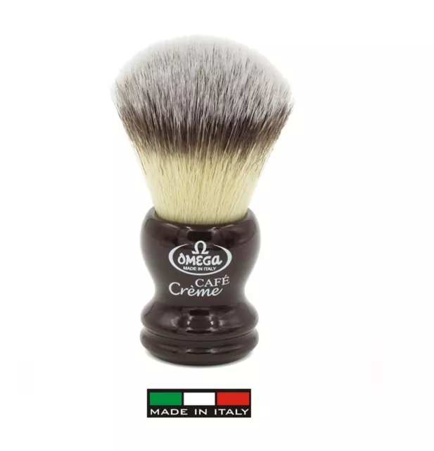 Omega 46894  Cafè Creme: pennello da barba   pelo sintetico Hi Brush -made Italy