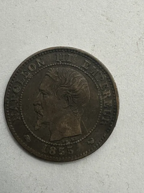 Monnaie 10 centimes NAPOLEON III tête nue 1855 W