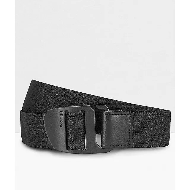 Nixon Extended Hook Web Stretch Belt Black One Size  NEW NWT Skate Streetwear