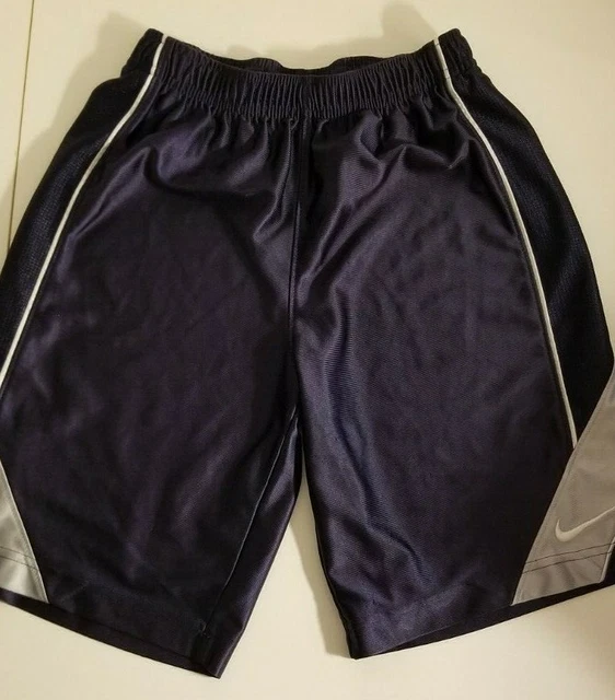 Nike Youth Athletic Shorts Blue  & Silver  Size S Activewear Gym Basketball +