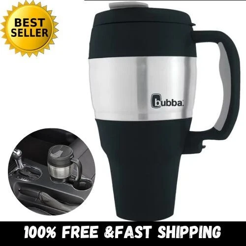 34 Oz Insulated Travel Mug Stainless Steel Thermal Coffee Cup Handle Black
