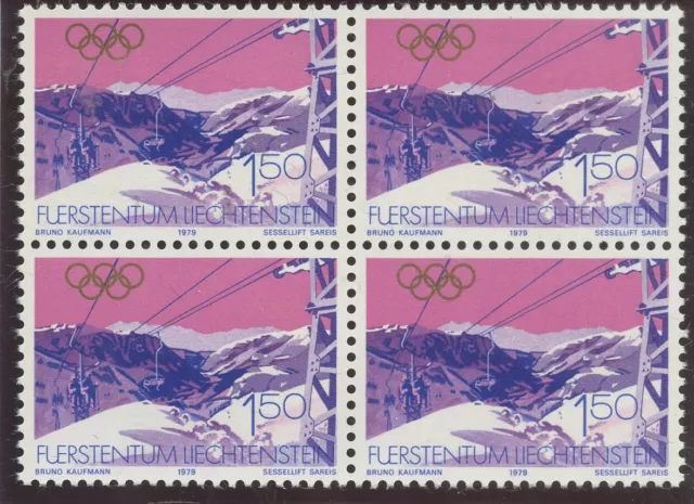 Stamp Timbre Liechtenstein Neuf Bloc De 4 N° 681 ** Jeux Olympiques Lake Placid