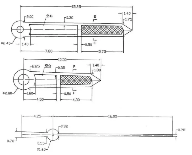 Model 1 ETA 2824-2 movement hands set hour minute second  aiguilles Zeigern 2