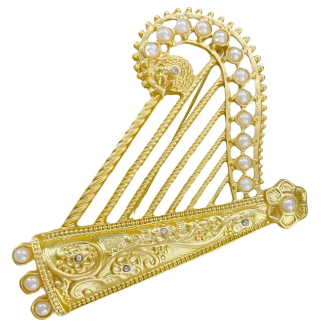 Brooch for Clothes Hat Lapel Pin Harp Musical Instrument