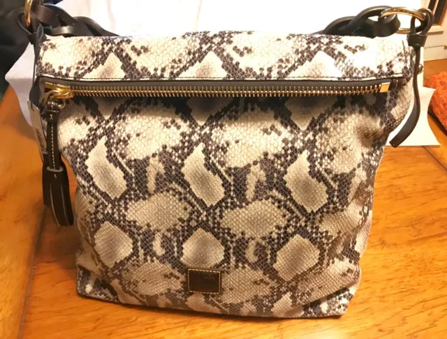 Dooney & Bourke Python Sloan Hobo & Shoulder Handbag LD Suede Lambskin Leather